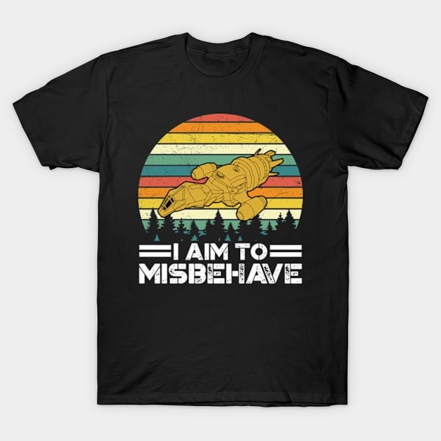 I aim to misbehave. Fitted T-Shirt by justin moore